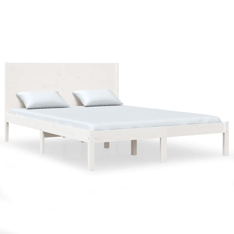 vidaXL Bed Frame without Mattress White 140x190 cm Solid Wood Pine