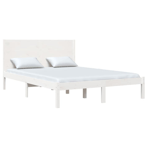 vidaXL Bed Frame without Mattress White 140x190 cm Solid Wood Pine
