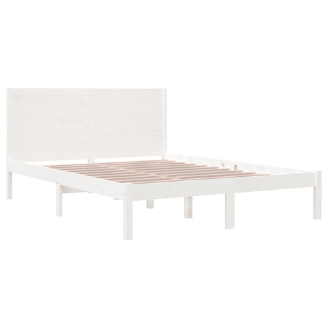 vidaXL Bed Frame without Mattress White 140x190 cm Solid Wood Pine