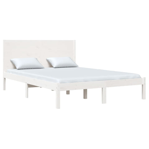 vidaXL Bed Frame without Mattress White 140x200 cm Solid Wood Pine