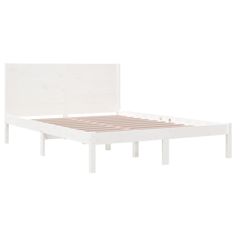 vidaXL Bed Frame without Mattress White 140x200 cm Solid Wood Pine