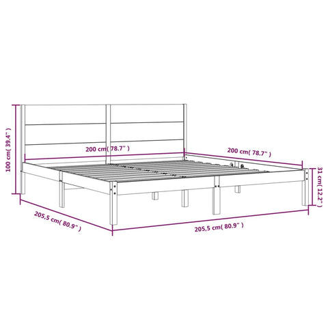 vidaXL Bed Frame without Mattress 200x200 cm Solid Wood Pine