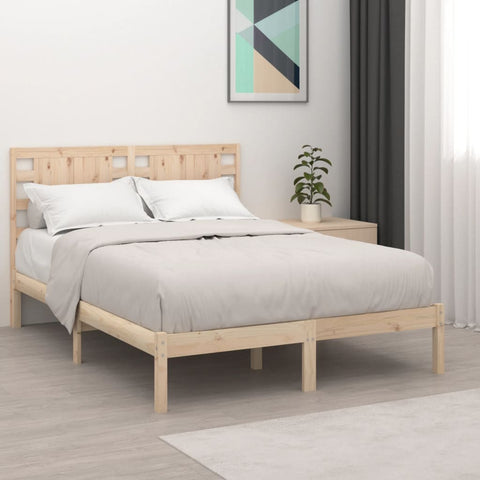 vidaXL Bed Frame without Mattress 135x190 cm Double Solid Wood