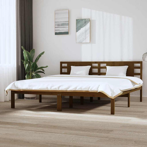 vidaXL Bed Frame without Mattress Honey Brown 200x200 cm Solid Wood Pine