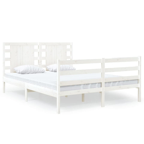 vidaXL Bed Frame without Mattress White 120x190 cm Small Double Solid Wood Pine