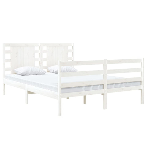 vidaXL Bed Frame without Mattress White 120x190 cm Small Double Solid Wood Pine