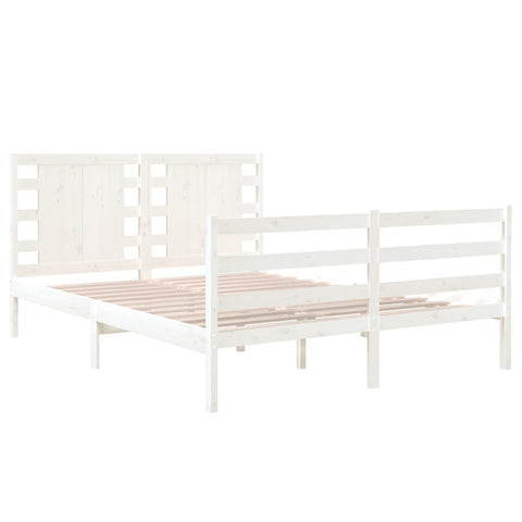 vidaXL Bed Frame without Mattress White 120x190 cm Small Double Solid Wood Pine