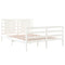 vidaXL Bed Frame without Mattress White 120x190 cm Small Double Solid Wood Pine