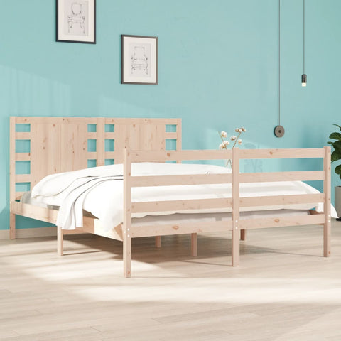 vidaXL Bed Frame without Mattress 135x190 cm Double Solid Wood Pine