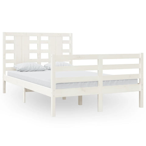 vidaXL Bed Frame without Mattress White 120x200 cm Solid Wood Pine