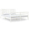 vidaXL Bed Frame without Mattress White 150x200 cm King Size Solid Wood Pine