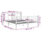 vidaXL Bed Frame without Mattress White 150x200 cm King Size Solid Wood Pine