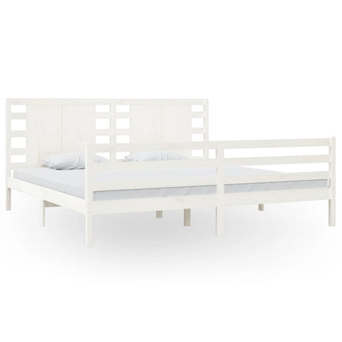 vidaXL Bed Frame without Mattress White 200x200 cm Solid Wood Pine