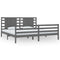 vidaXL Bed Frame without Mattress Grey 200x200 cm Solid Wood Pine