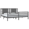 vidaXL Bed Frame without Mattress Grey 200x200 cm Solid Wood Pine
