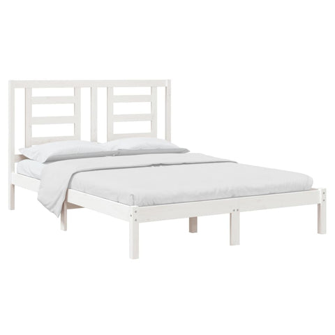 vidaXL Bed Frame without Mattress White 140x190 cm Solid Wood Pine