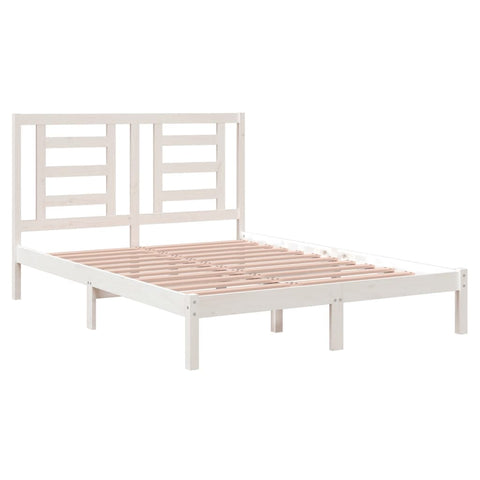 vidaXL Bed Frame without Mattress White 140x190 cm Solid Wood Pine