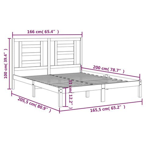 vidaXL Bed Frame without Mattress White 160x200 cm Solid Wood Pine