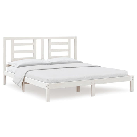 vidaXL Bed Frame without Mattress White 180x200 cm Super King Solid Wood