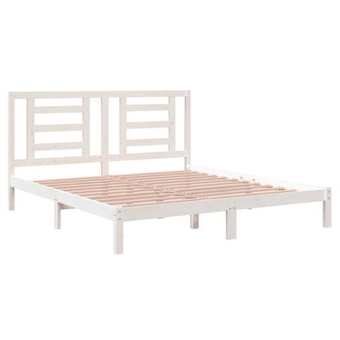 vidaXL Bed Frame without Mattress White 180x200 cm Super King Solid Wood