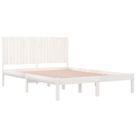 vidaXL Bed Frame without Mattress White 200x200 cm Solid Wood Pine