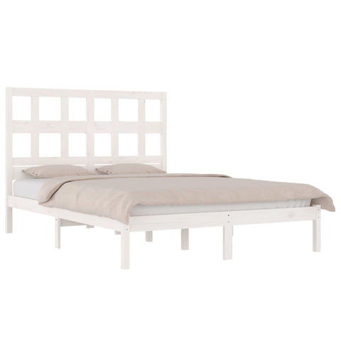 vidaXL Bed Frame without Mattress White 140x190 cm Solid Wood Pine