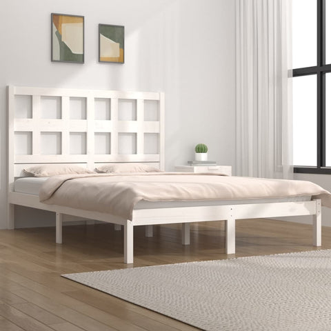 vidaXL Bed Frame without Mattress White 200x200 cm Solid Wood Pine