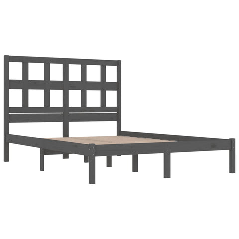 vidaXL Bed Frame without Mattress Grey 200x200 cm Solid Wood Pine