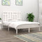 vidaXL Bed Frame without Mattress White 120x190 cm Small Double Solid Wood