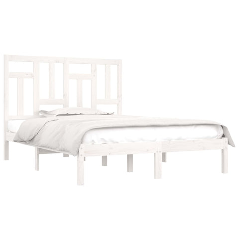 vidaXL Bed Frame without Mattress White 140x190 cm Solid Wood Pine