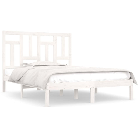 vidaXL Bed Frame without Mattress White 200x200 cm Solid Wood Pine