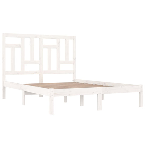 vidaXL Bed Frame without Mattress White 200x200 cm Solid Wood Pine