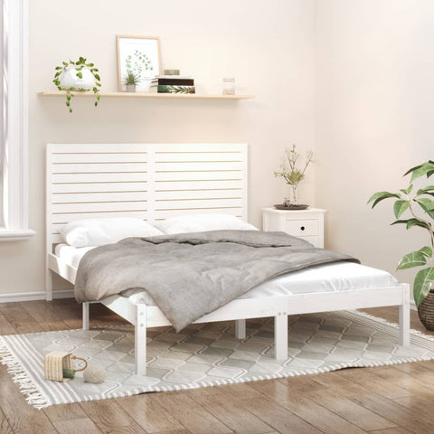 vidaXL Bed Frame without Mattress White 120x200 cm Solid Wood