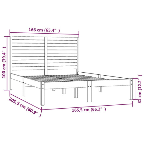 vidaXL Bed Frame without Mattress 160x200 cm Solid Wood
