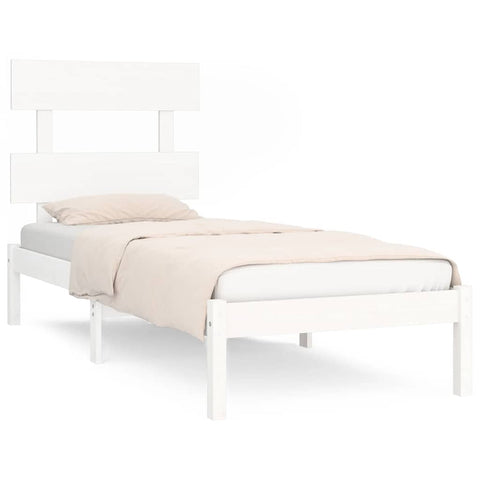 vidaXL Bed Frame without Mattress White 90x190 cm Single Solid Wood