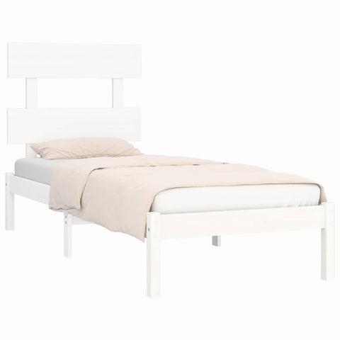 vidaXL Bed Frame without Mattress White 90x190 cm Single Solid Wood