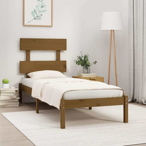 vidaXL Bed Frame without Mattress Honey Brown 100x200 cm Solid Wood