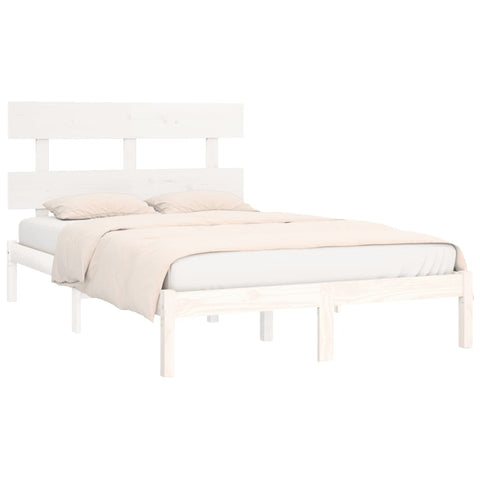 vidaXL Bed Frame without Mattress White 180x200 cm Super King Solid Wood
