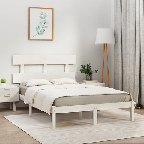 vidaXL Bed Frame without Mattress White 180x200 cm Super King Solid Wood