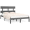vidaXL Bed Frame without Mattress Grey 200x200 cm Solid Wood