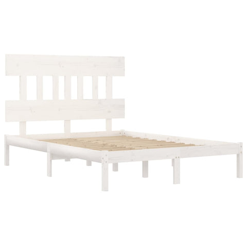 vidaXL Bed Frame without Mattress White 140x190 cm Solid Wood