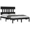 vidaXL Bed Frame without Mattress Black 140x190 cm Solid Wood