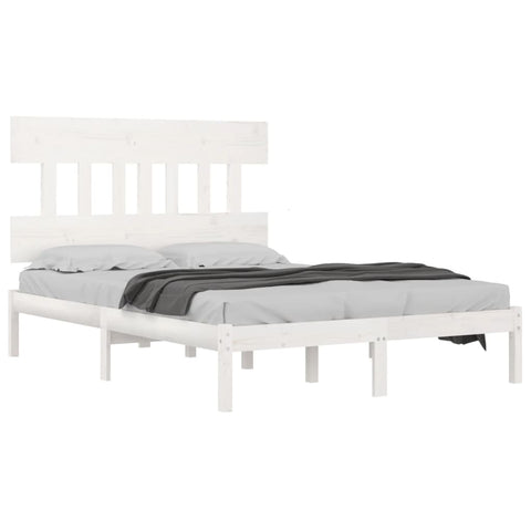 vidaXL Bed Frame without Mattress White 180x200 cm Super King Solid Wood