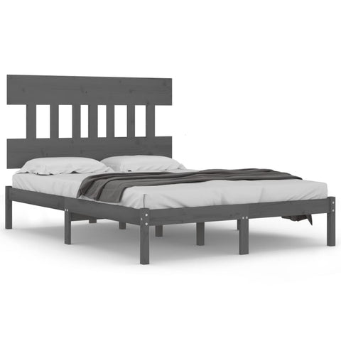 vidaXL Bed Frame without Mattress Grey 200x200 cm Solid Wood