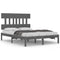 vidaXL Bed Frame without Mattress Grey 200x200 cm Solid Wood