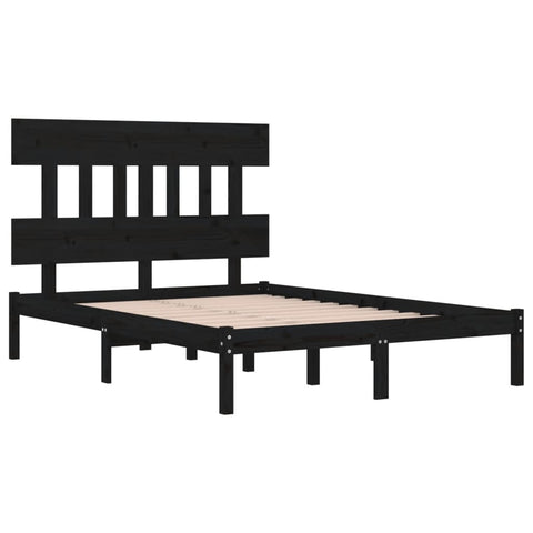 vidaXL Bed Frame without Mattress Black 200x200 cm Solid Wood