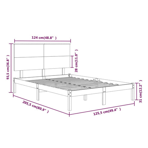 vidaXL Bed Frame without Mattress White 120x200 cm Solid Wood Pine