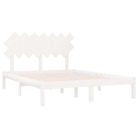 vidaXL Bed Frame without Mattress White 140x190 cm Solid Wood