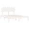 vidaXL Bed Frame without Mattress White 150x200 cm King Size King Size Solid Wood