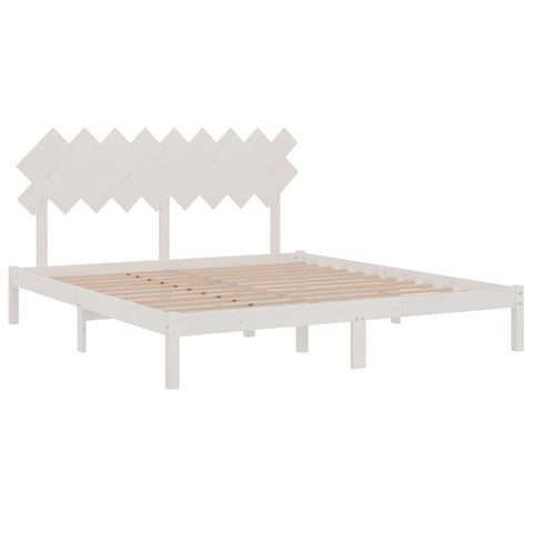 vidaXL Bed Frame without Mattress White 180x200 cm Super King Solid Wood